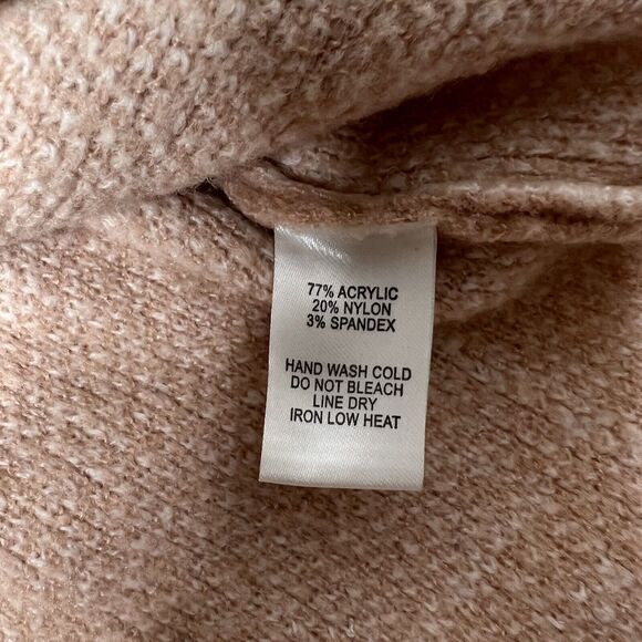 Lulus Small Pullover Sweater Pink Windowpane Turtleneck Stretch Side Slit Womens - Picture 9 of 9